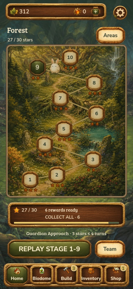 The Home stage selector in the Forest